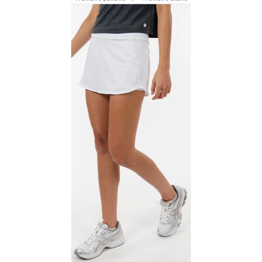 NWT Rhoback Womens Large Steffi Active Skort White Athletic Golf Tennis